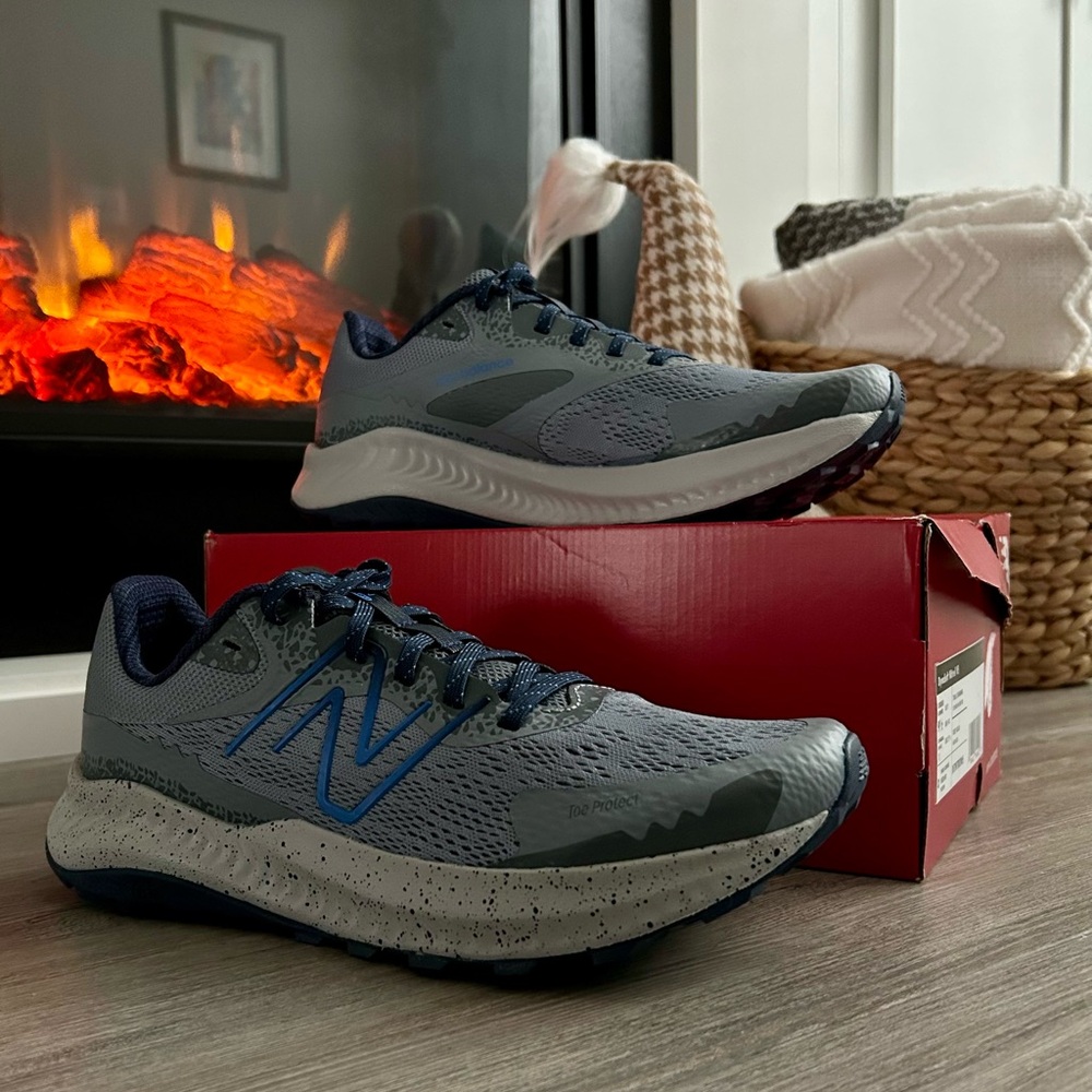 NWB New Balance Dynasoft Nitrel V5 MTNTROW5 Men’s Grey Blue Running Shoes Sz 9.5